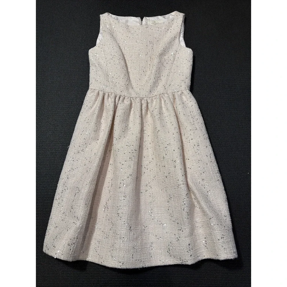 KATE‎ SPADE Summer Tweed Sequin Dress Size 00 Beige